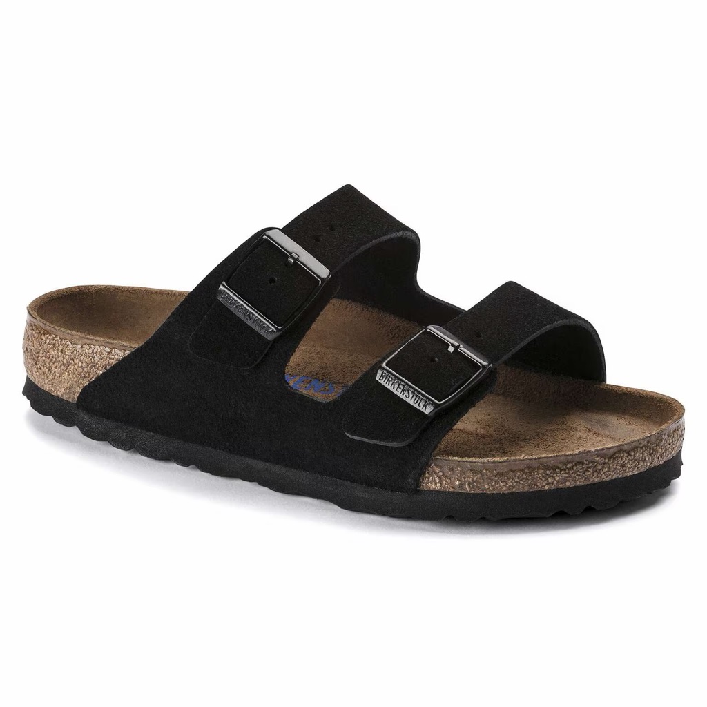 Birkenstock Arizona Soft Footbed Suede Narrow Black